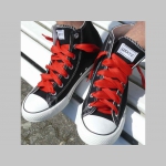 čisto červené ploché širšie šnúrky do topánok, dĺžka 110cm šírka 1,9cm materiál:100%polyester